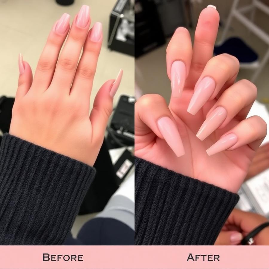 Unhas depois do procedimento